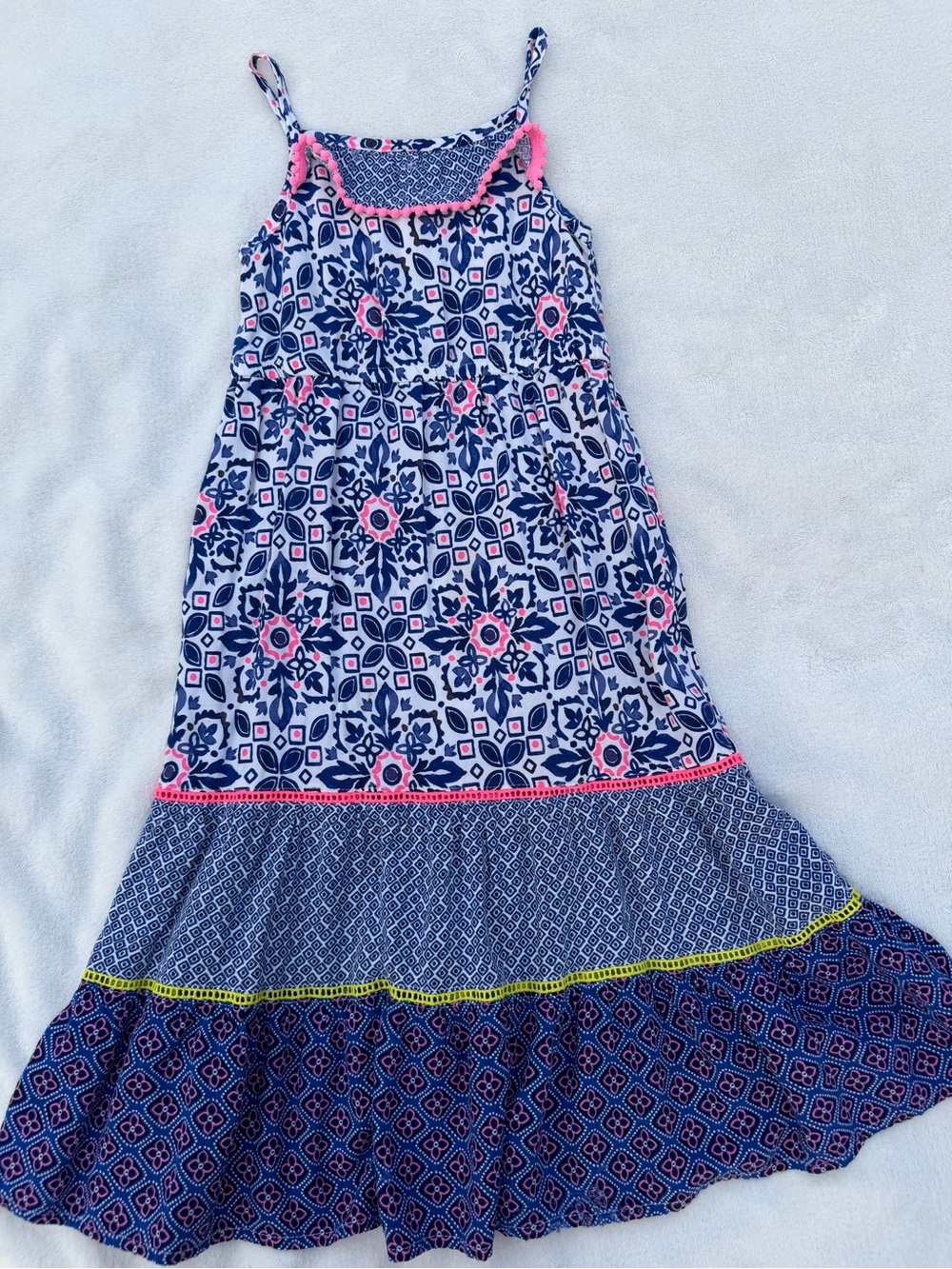Cherokee Navy and Pink Patterned Sundress for Girls Size 4T